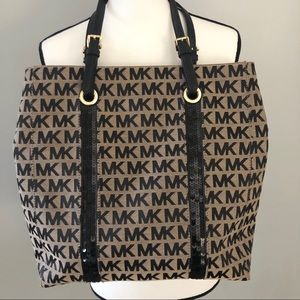 Michael Kors Monogram Striped Sequin Tote
